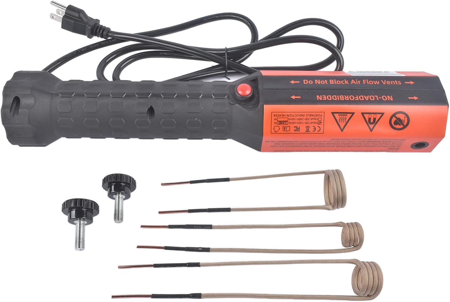 Magnetic Induction Heater Tool Kit, 1200W 110V Induction Bolt Heater Tool with 3 Coils for for Automotive & Mechanical Repair Mustrod