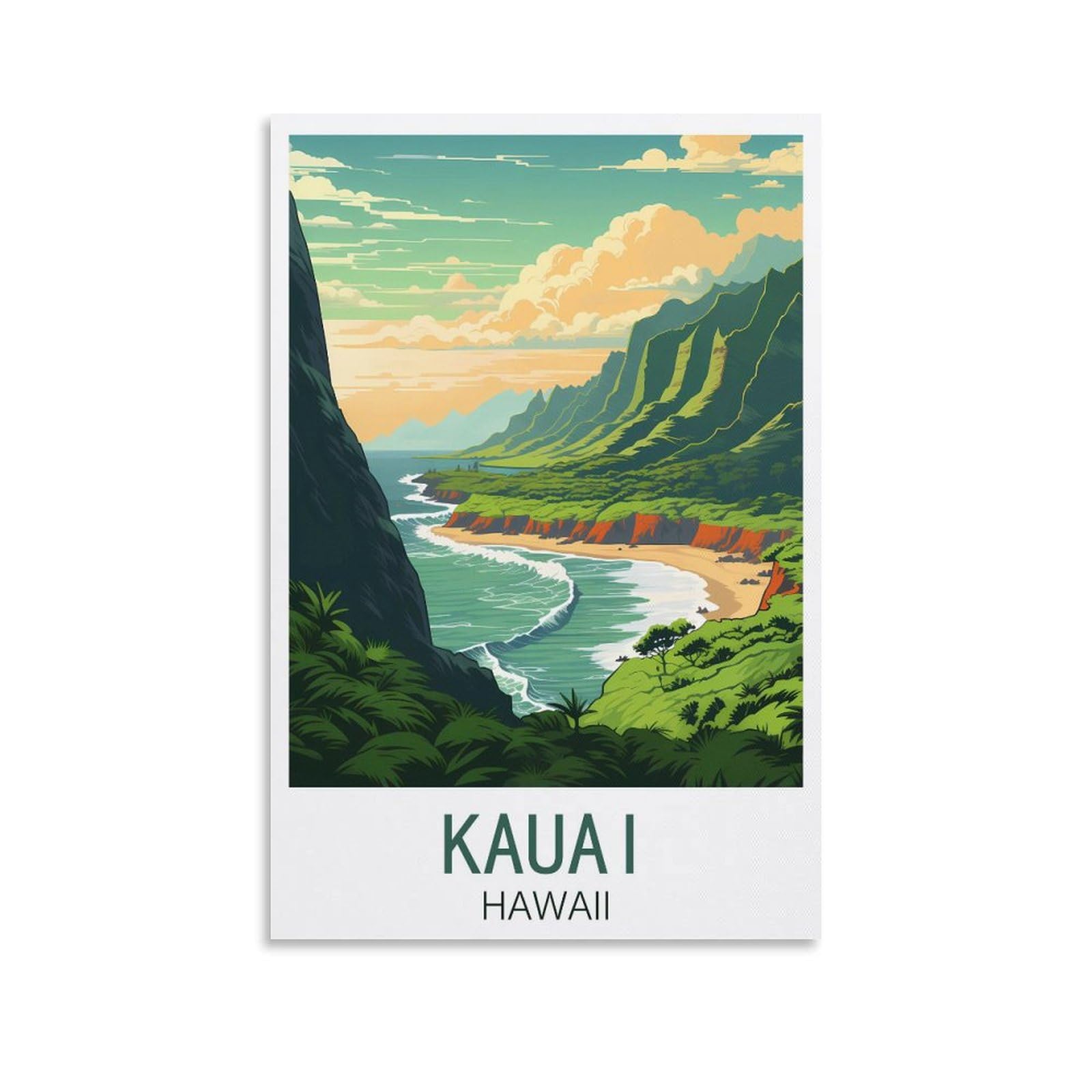 EZMLFA 5D Diamond Painting Kits for Adults,Kauai Hawaii,for Adults Beginners of All Ages, Round Full Drill Arts and Crafts Gems Home Wall Decor 40x40cm