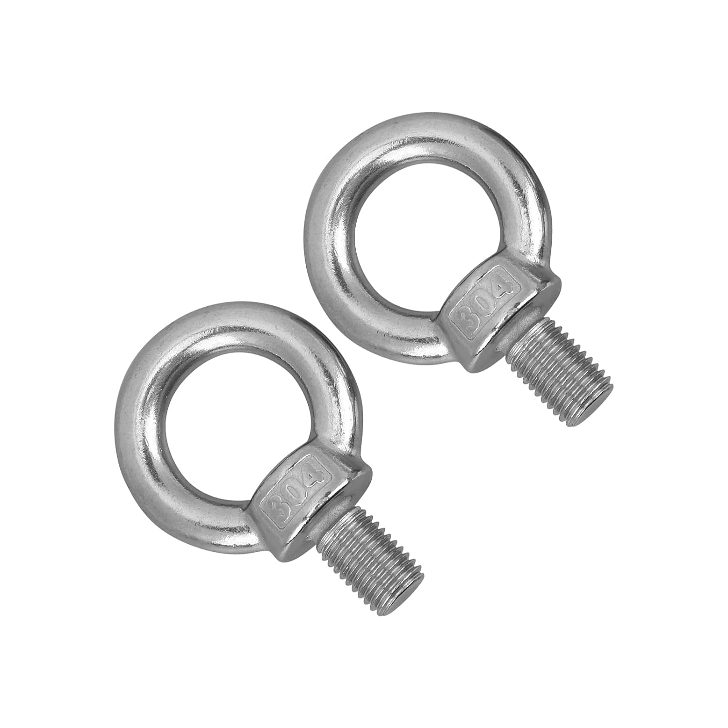 M20 Stainless Steel Eye Bolt, 2Pcs Heavy Duty Lifting Ring Screws, Marine Grade 316 Shoulder Eye Bolts with Nuts, for Lifting Rigging Marine Hardware Pulley Bracket