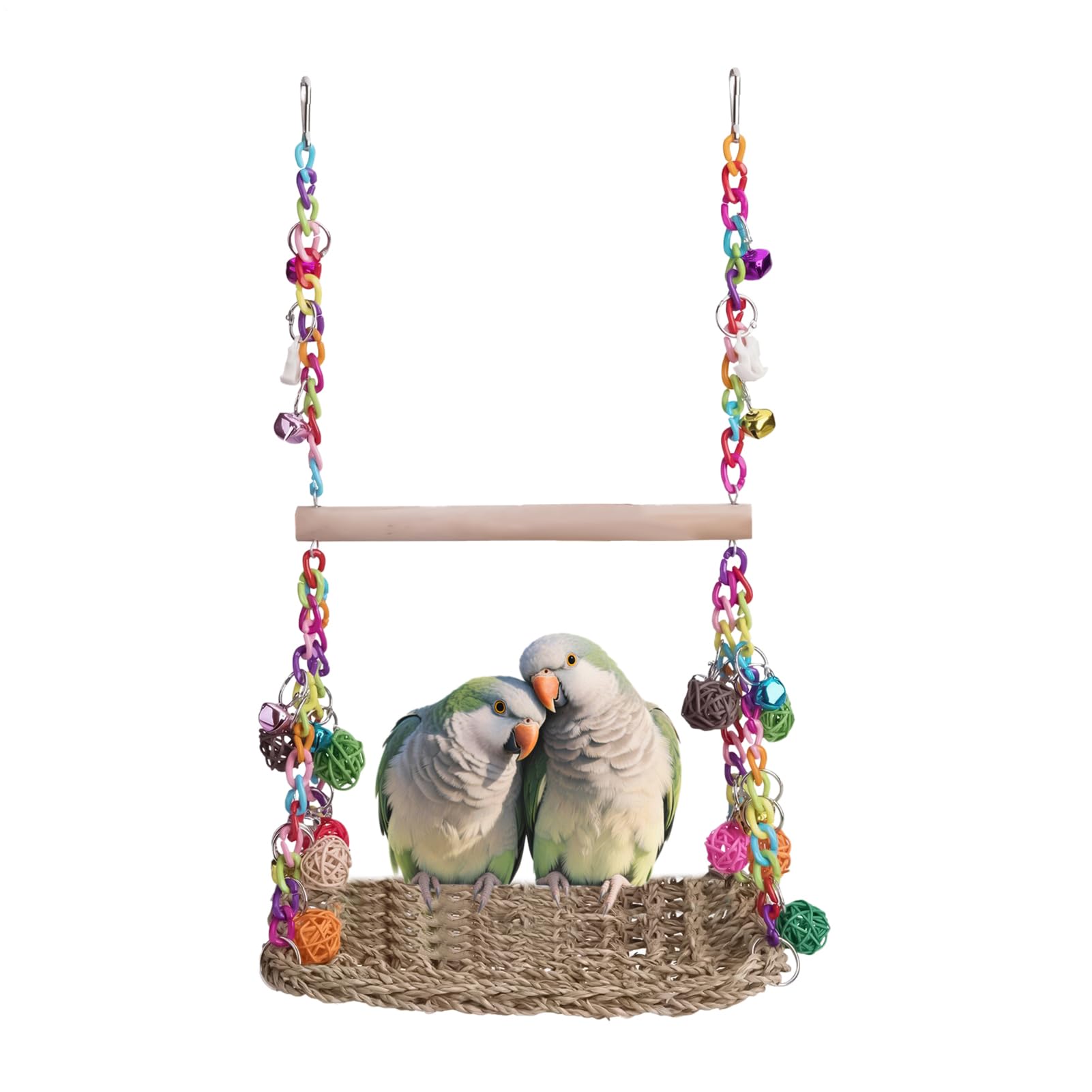 Jouets pour oiseaux avec support perchoir et hamac suspendu