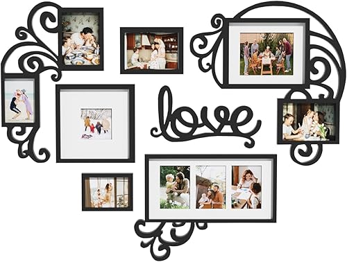 Miniatura 10 de HELLO LAURA - Juego de portarretratos para árbol genealógico, marco blanco con temática del hogar, colección de galería, con forma de árbol, listo