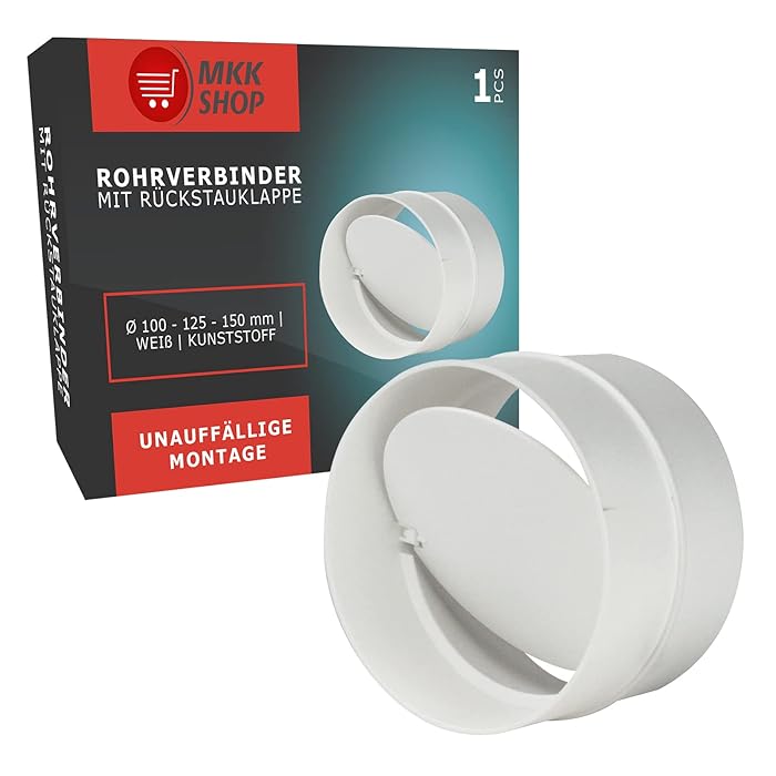 Buy Ducting Pipe Non Return Valve 100mm Round Duct Rigid Tube Connector