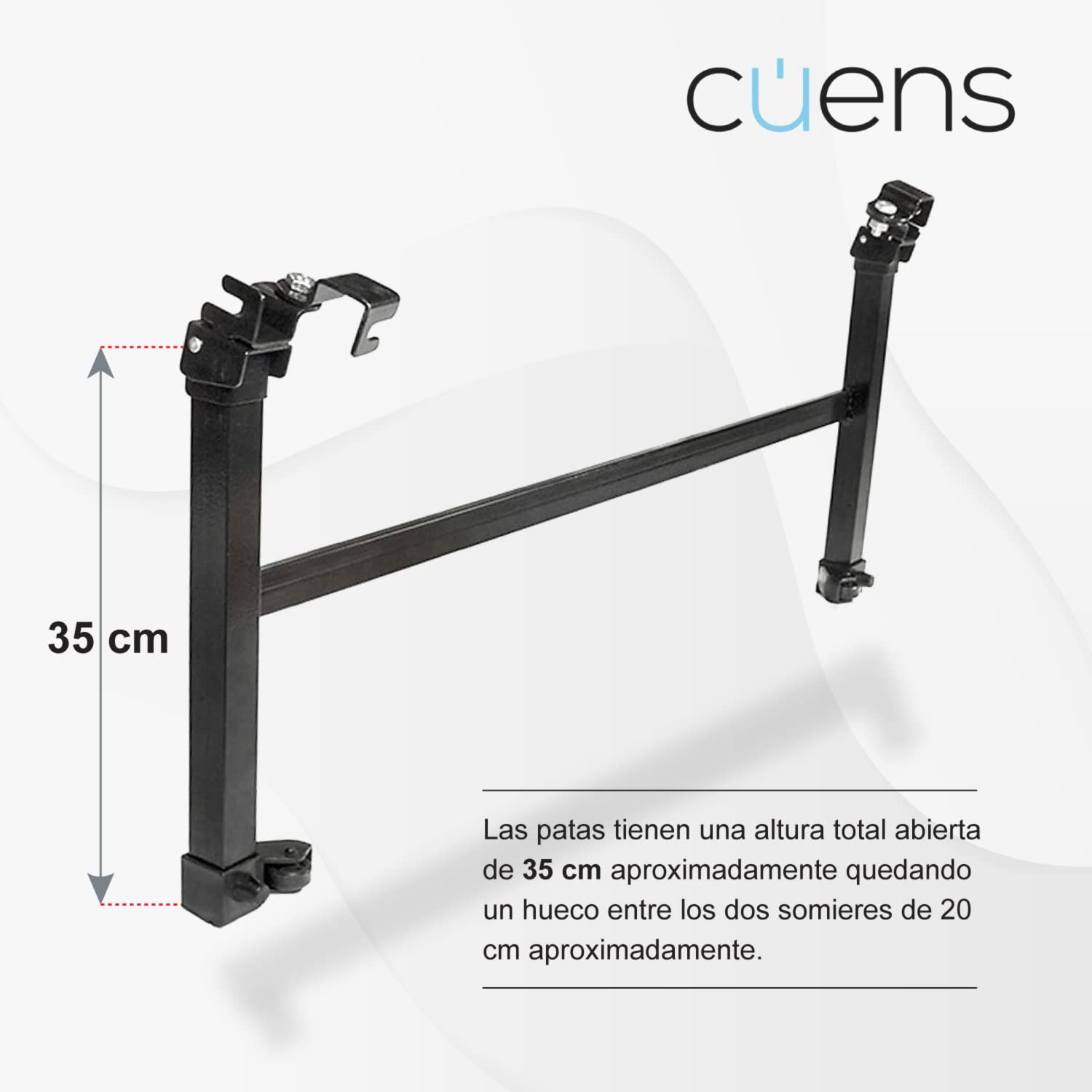 Jeu de 2 Pieds pliants pour sommier inférieur 40 x 30 - Lit 90 cm - Cuens