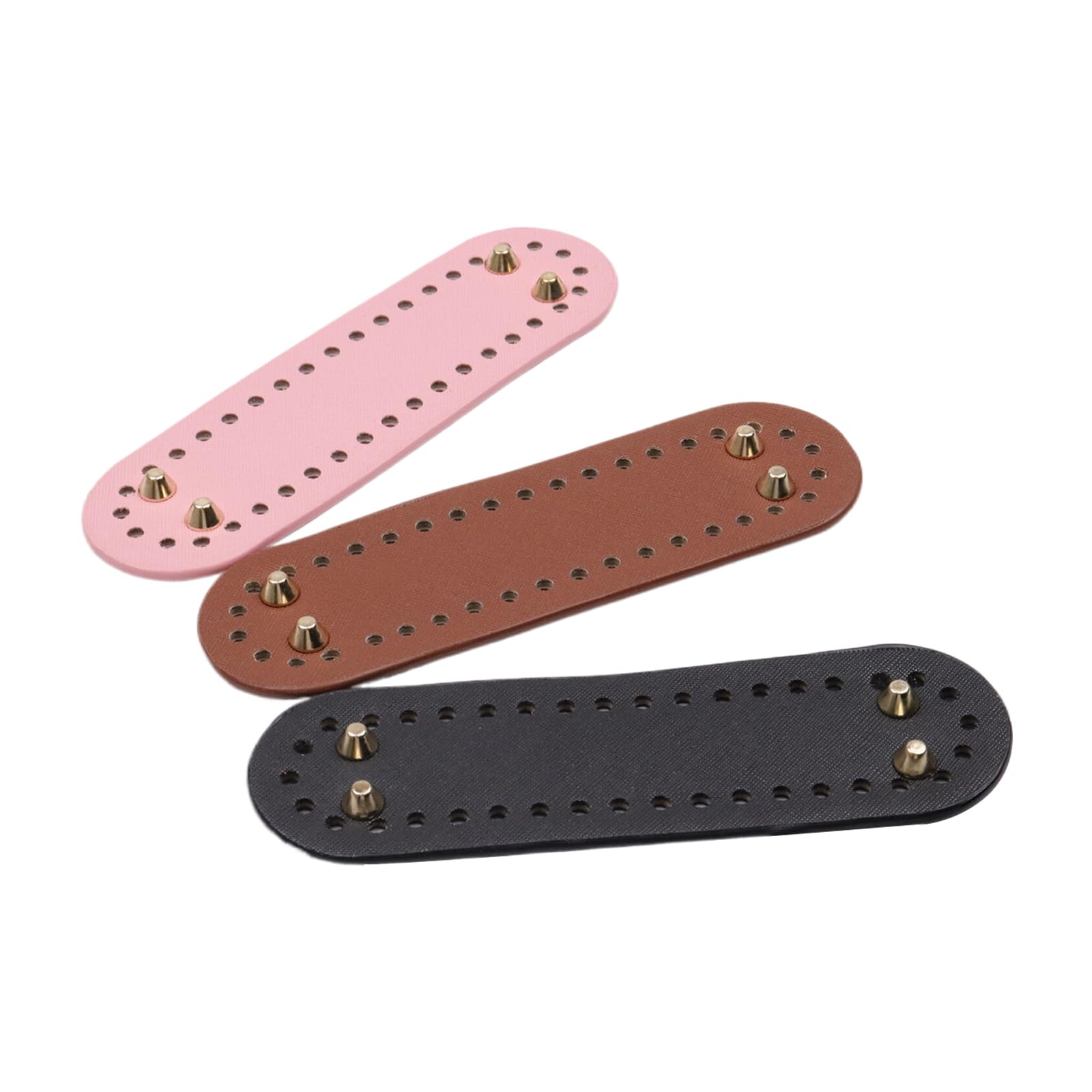 T TuleadT Tulead Oval Purse Bottom PU Leather Bag Bottom 7"×2" Oval Bag Bottom Shaper Pads Crochet Bags Cushion Base Black+Pink+Brown