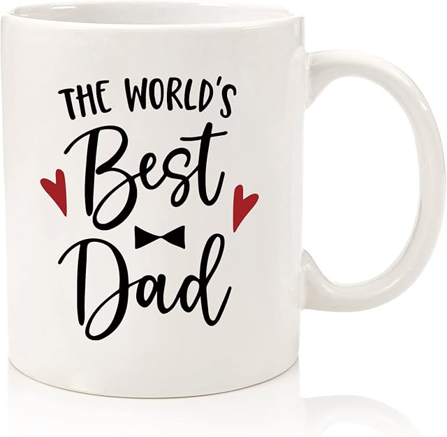 Apeso Dad Gifts - ' The World's Best Dad ' - Fathers Day Gifts Funny Coffee Mug Tea Cup Dad Birthday Gifts from Daughter Son, Thanksgiving Christmas Present