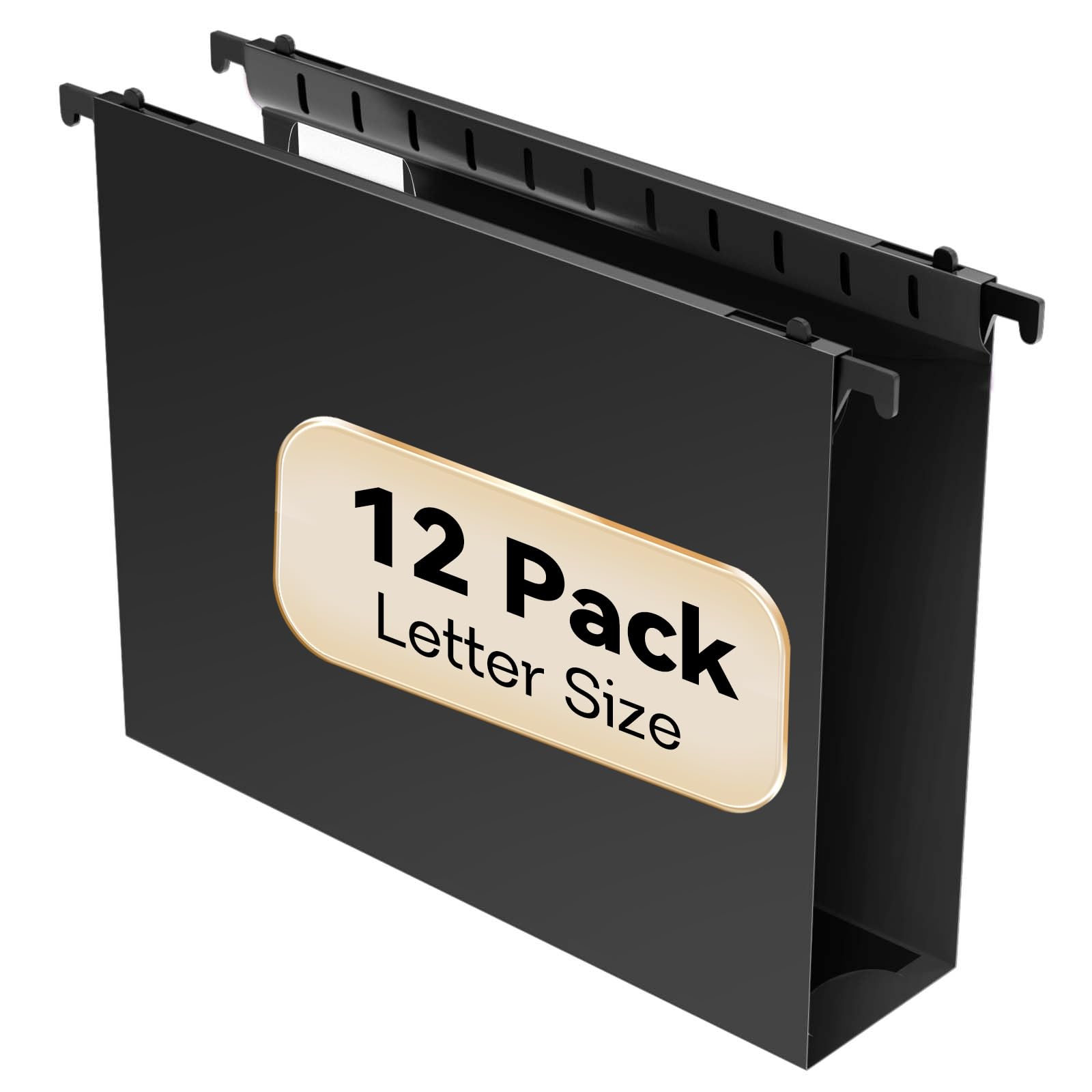 Carpeta colgante de plástico de capacidad extra, tamaño carta, paquete de 12 carpetas colgantes reforzadas con expansión resistente de 2 pulgadas, organizador colgante duradero diseñado para