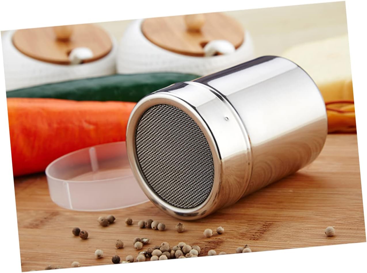 Stainless Steel Seasoning Shaker Set, 3 Pack Powder Dispenser for Baking