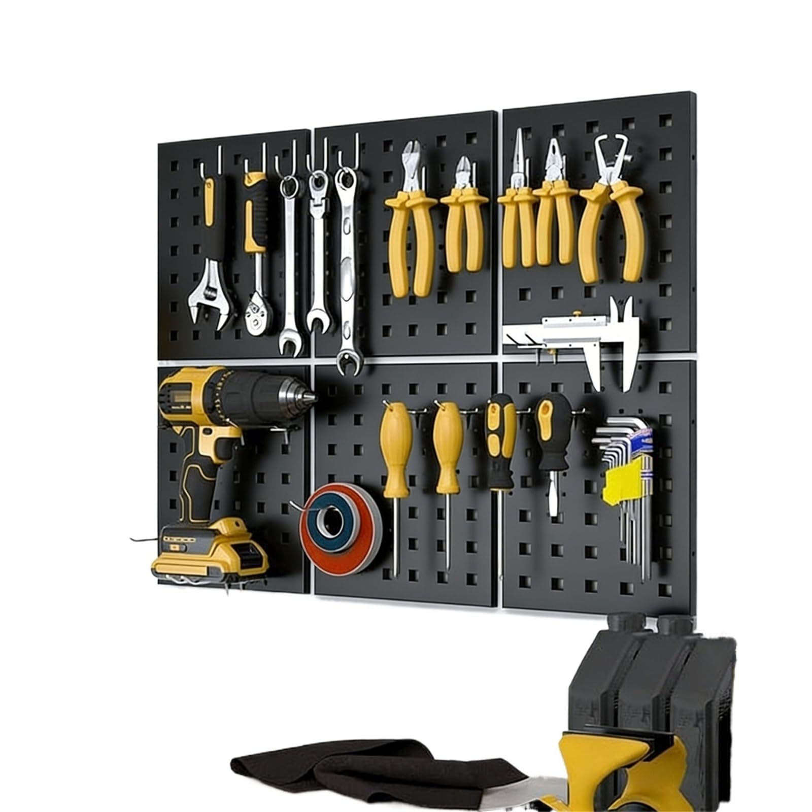 XILEUDUOD Pegboard Heavy Duty Metal Pegboard Tool Storage Organizer Garage Shelf with Pegboard Accessories for Workshop(4pcs)
