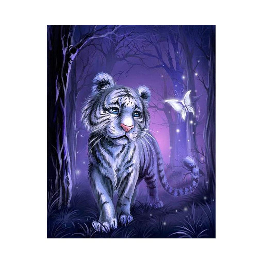 KBOLAE DIY 5D Rhinestone Picture Embroidery Animal Pattern Cross Stitch Picture Kit Home Decor - Style 1, 4#