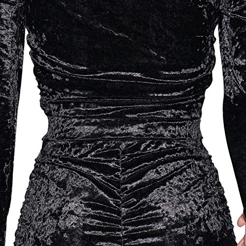 Annystore Women 2 Piece Velour Outfit Clubwear Ruched Zip Up Sweatshirt Jacket Bodycon Pants Set Jumpsuit Velvet Sweatsuit Gold Xl #TOP5