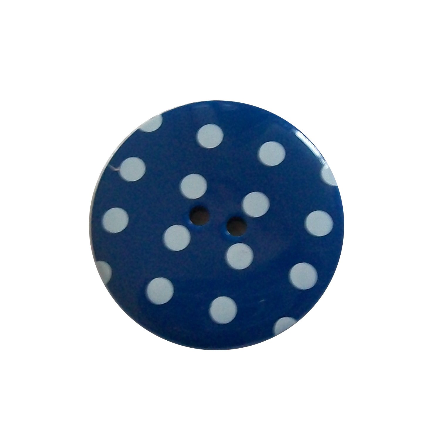 Push The Button Dark Blue With White Round Plastic Polka Dot Spot 2 Hole Buttons Pack Of 5 (13Mm, )