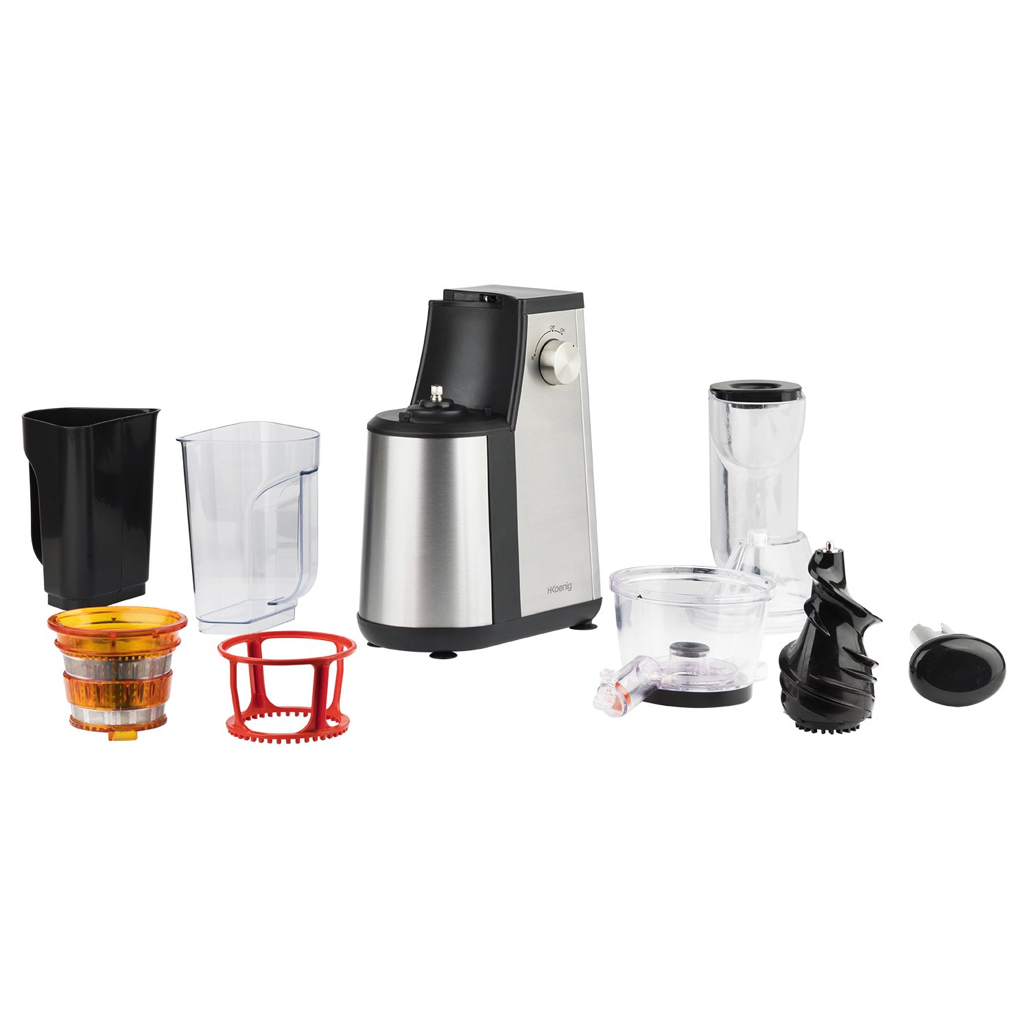 H.Koenig GSX18 Estrattore di succo verticale per frutta e verdura Senza BPA - Slow juicer - Ampia bocca di ingresso - Pressione delicata a 60 giri - Sistema inverso - Motore silenzioso - 400 W