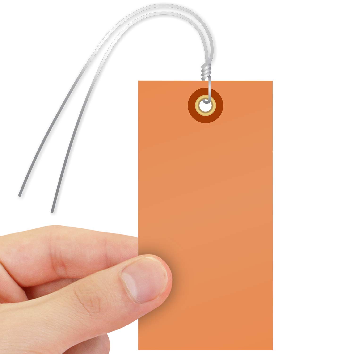 SmartSign Tyvek Lot de 100 étiquettes d'expédition vierges avec fil Orange Taille 5