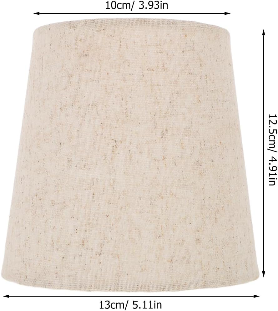 Small Lamp Shades Clip On Bulb - 5.11x4.91x3.93in Chandelier Shades Replacement For Bedside Table Floor Lamp Cover Beige
