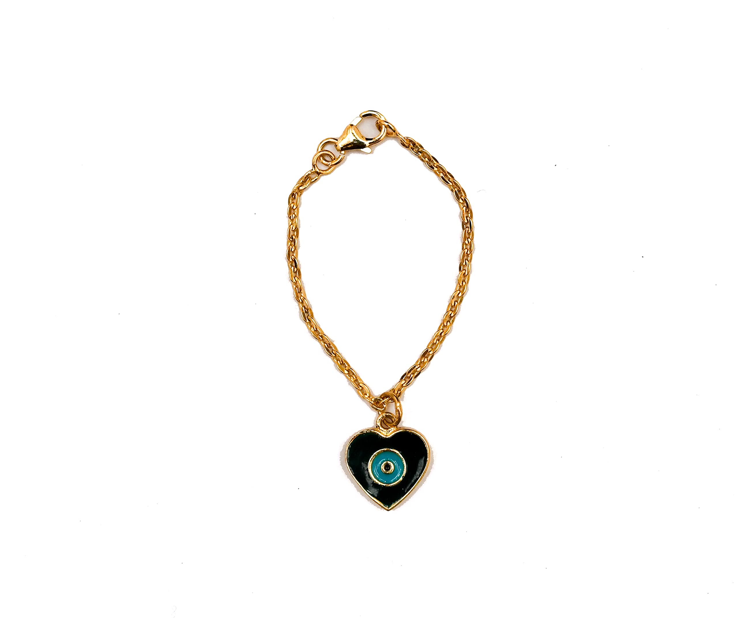Royal Blue Heart Evil eye Watch Charm for Girls and Women, 925 Sterling Silver Evil eye Watch Charm with Cubic Zirconia Gemstone - Ideal Gift for ladies - Gold Polish-image-44