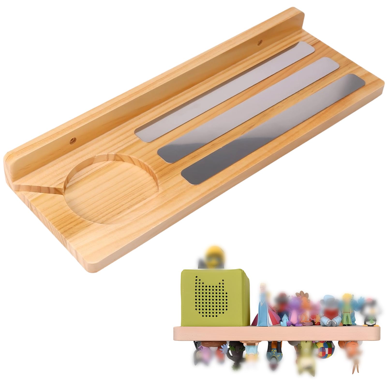 For Tonies Shelf Magnetic - for Toniebox Characters Wooden Floating Shelves