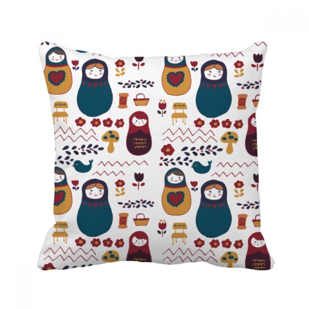 DIYthinker Russia Dolls Flower Poster Russian Matryoshka Throw Pillow Sleeping Sofa Cushion Cover