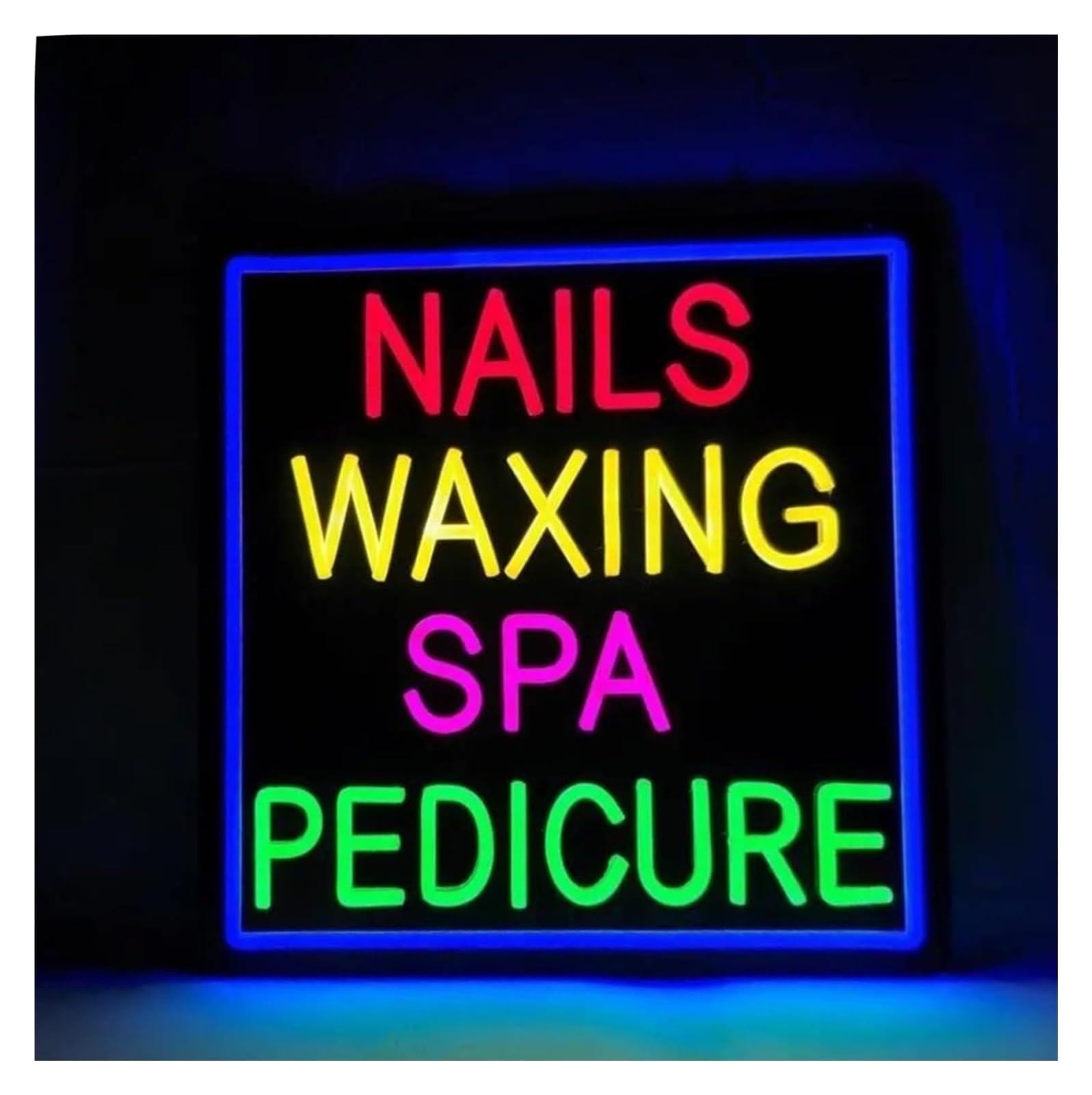 LEMST Sign Lamp Nails Waxing Spa Pedicure Neon Sign LED Light for Nail Beauty Salon Skincare Studio Business Signboard Window Decor USB Powered Dimmable 35cmx35cm