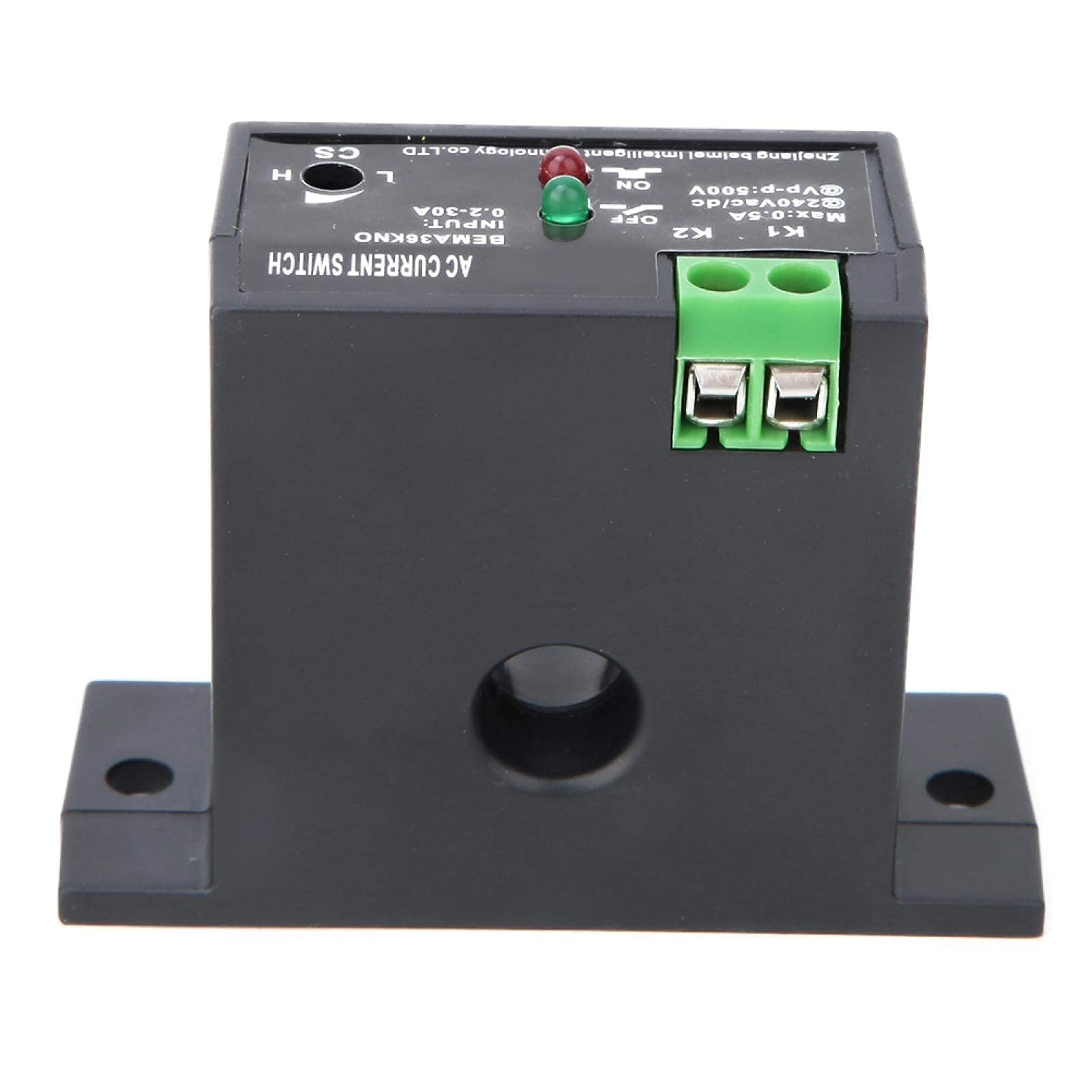 Interruptor de Corriente AC 0.2-30A 240V,Interruptor Sensor de Detección de Corriente Normalmente Abierto con Indicador Led,Para Flash, Zumbador