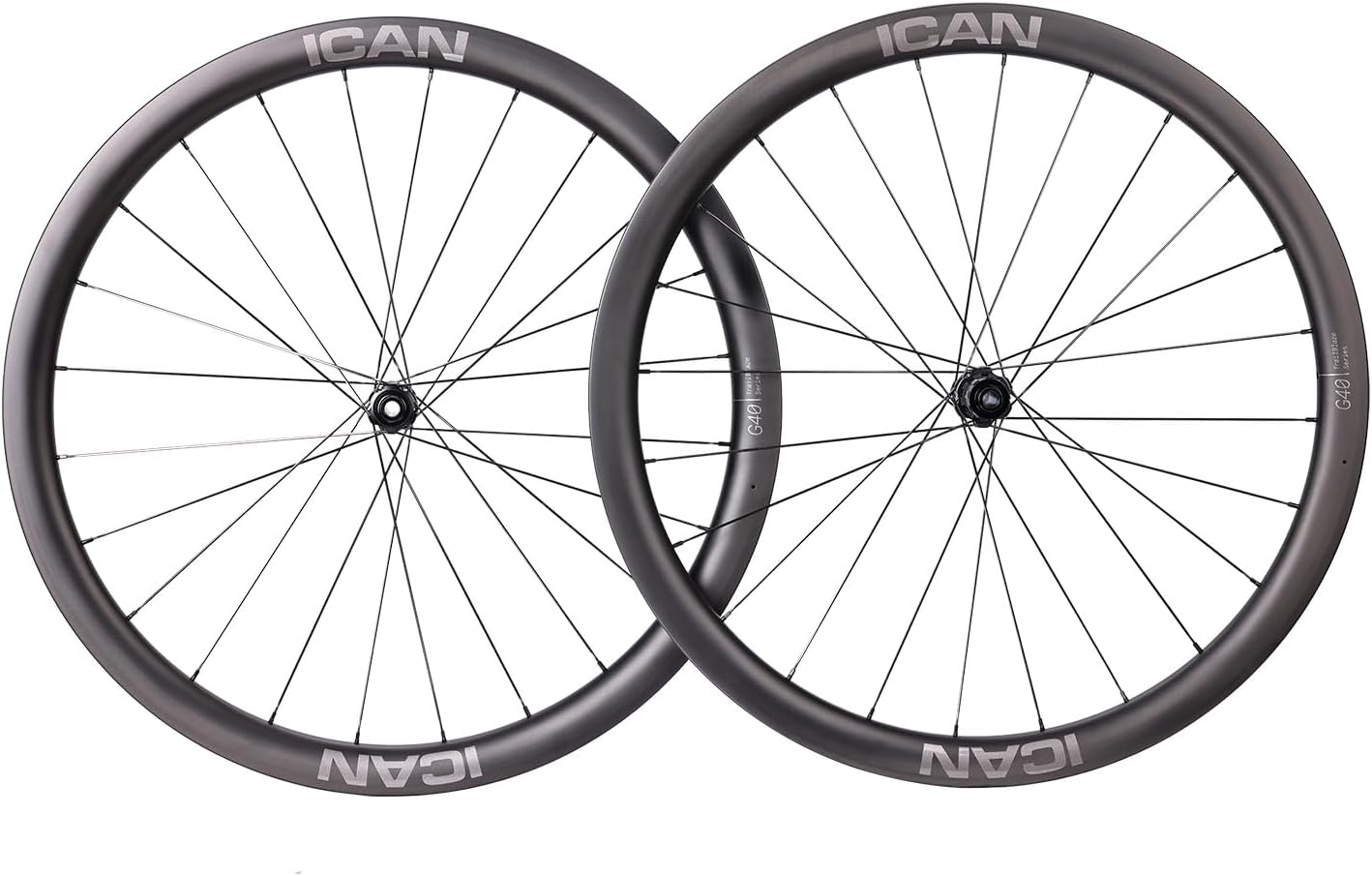 ICAN G40/G50 1320g/1375g Carbon Gravel Bike Disc Wheelset 700C Hooked Rimset 25mm Inner Width 36T Ratchet Hub