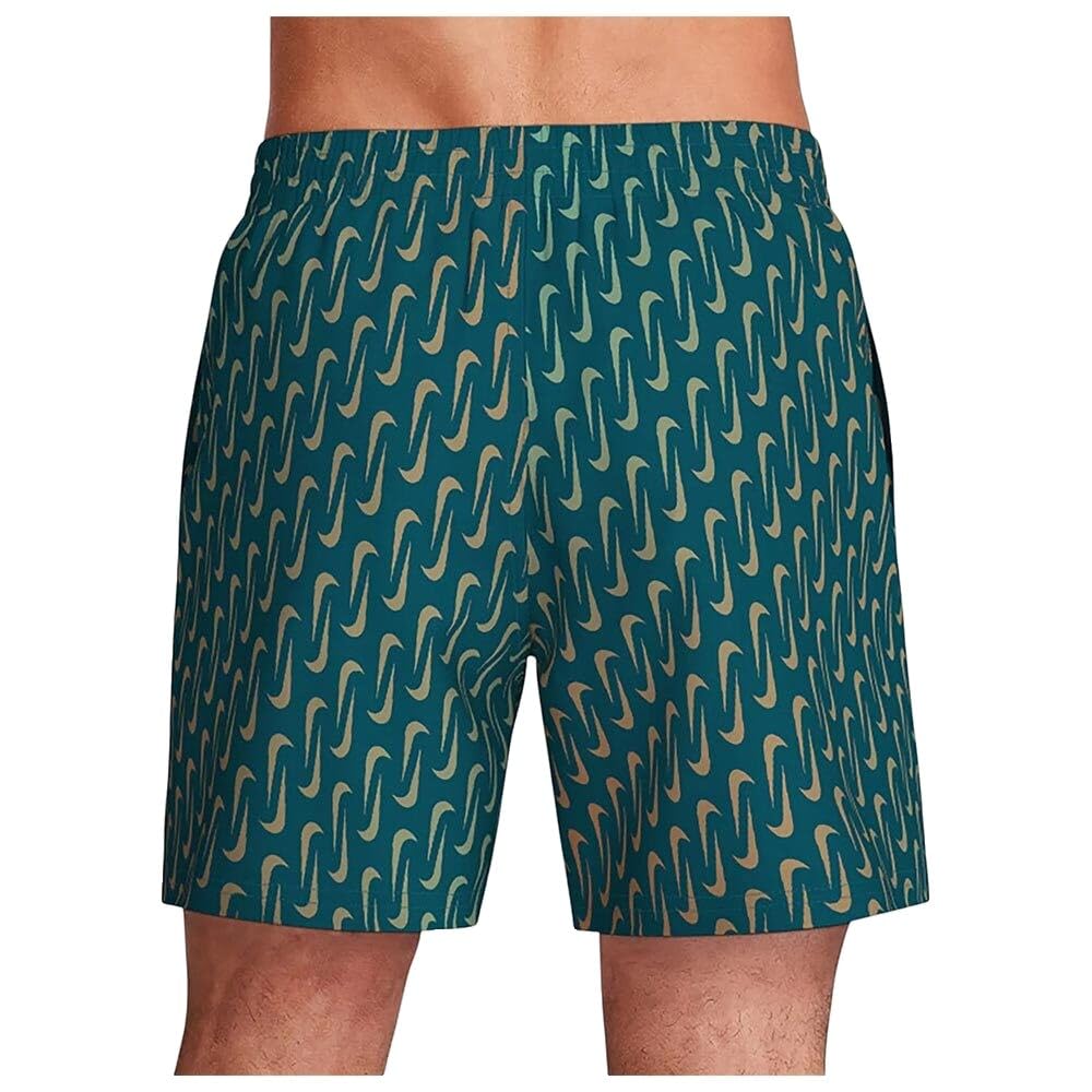 Nike Unisex Nike Swim Breaker Swoosh Link 5" Volley Short Green Abyss Swim Trunks