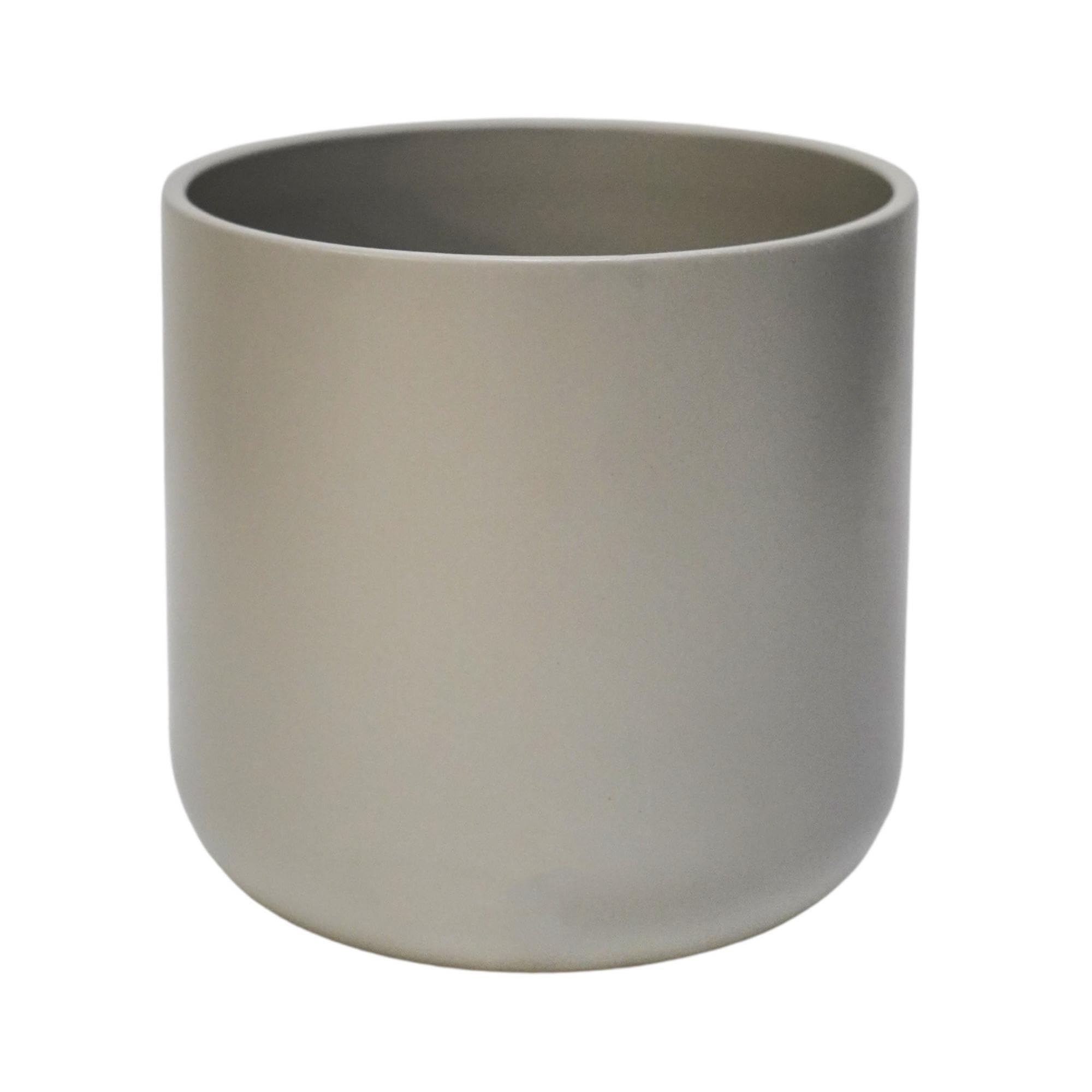 Ivyline Lisbon Planter Light Grey Ceramic H26cm D26cm - Waterproof