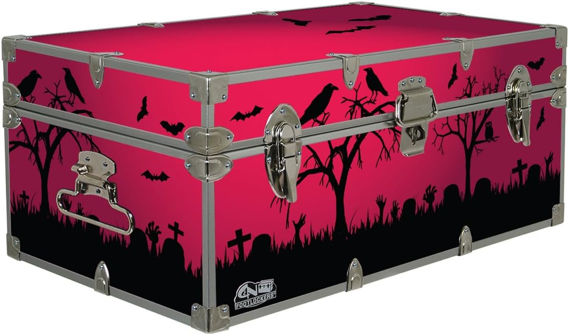 Halloween Decoration Storage Footlocker Trunk -Crows- 32 x 18 x 13.5 Inches