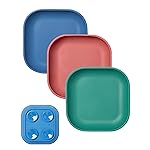 BABELIO Suction Plates for Baby and Toddler, 100% Food Grade Silicone, BPA Free, Dishwasher & Microwave Safe, with 4 Suction Cups, Stackable, 3 Pack