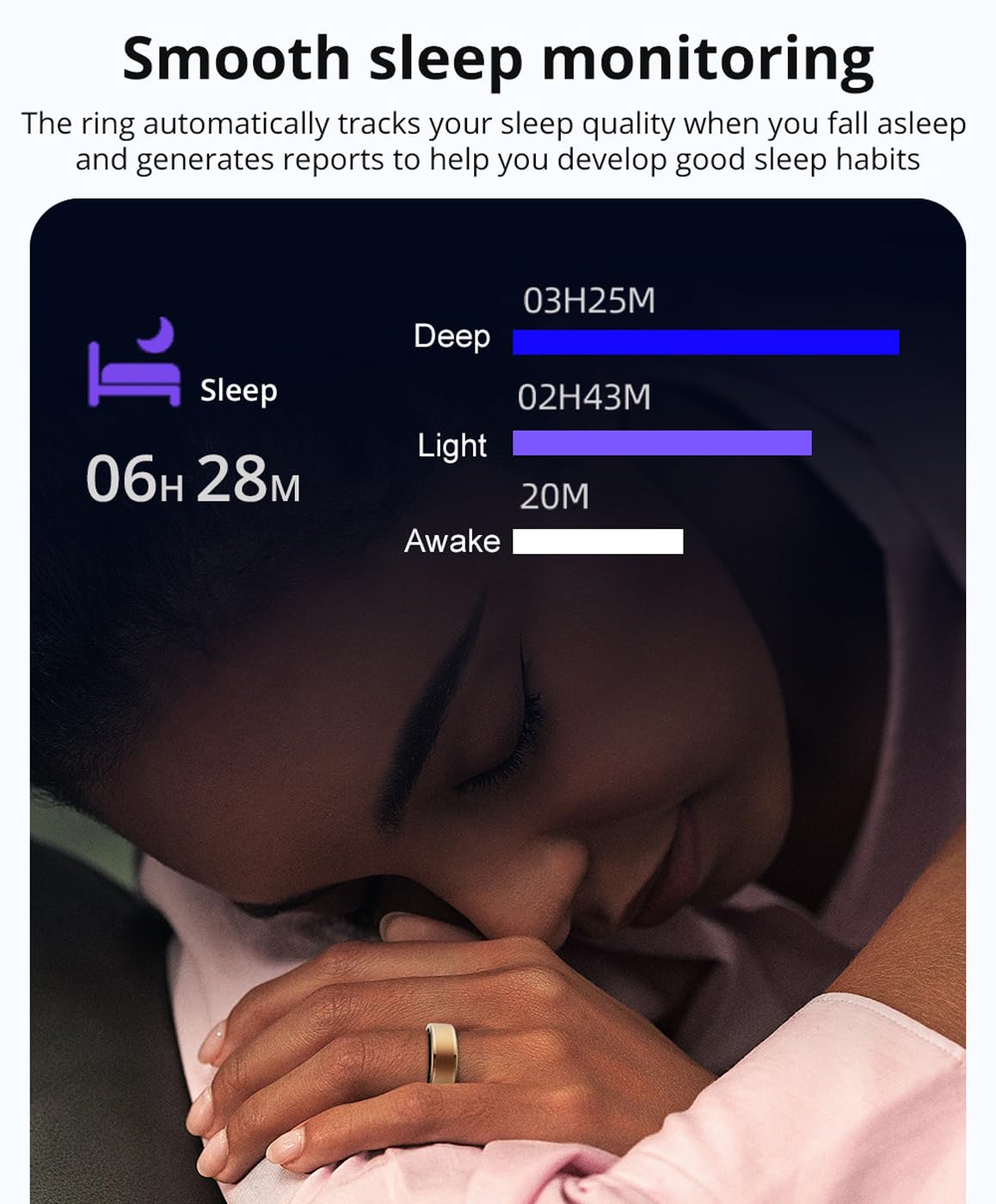 Anello fitness tracker con scatola di ricarica, app, monitoraggio della frequenza cardiaca, monitoraggio del sonno, contapassi e calorie, senza costi di abbonamento, anello intelligente per uno stile