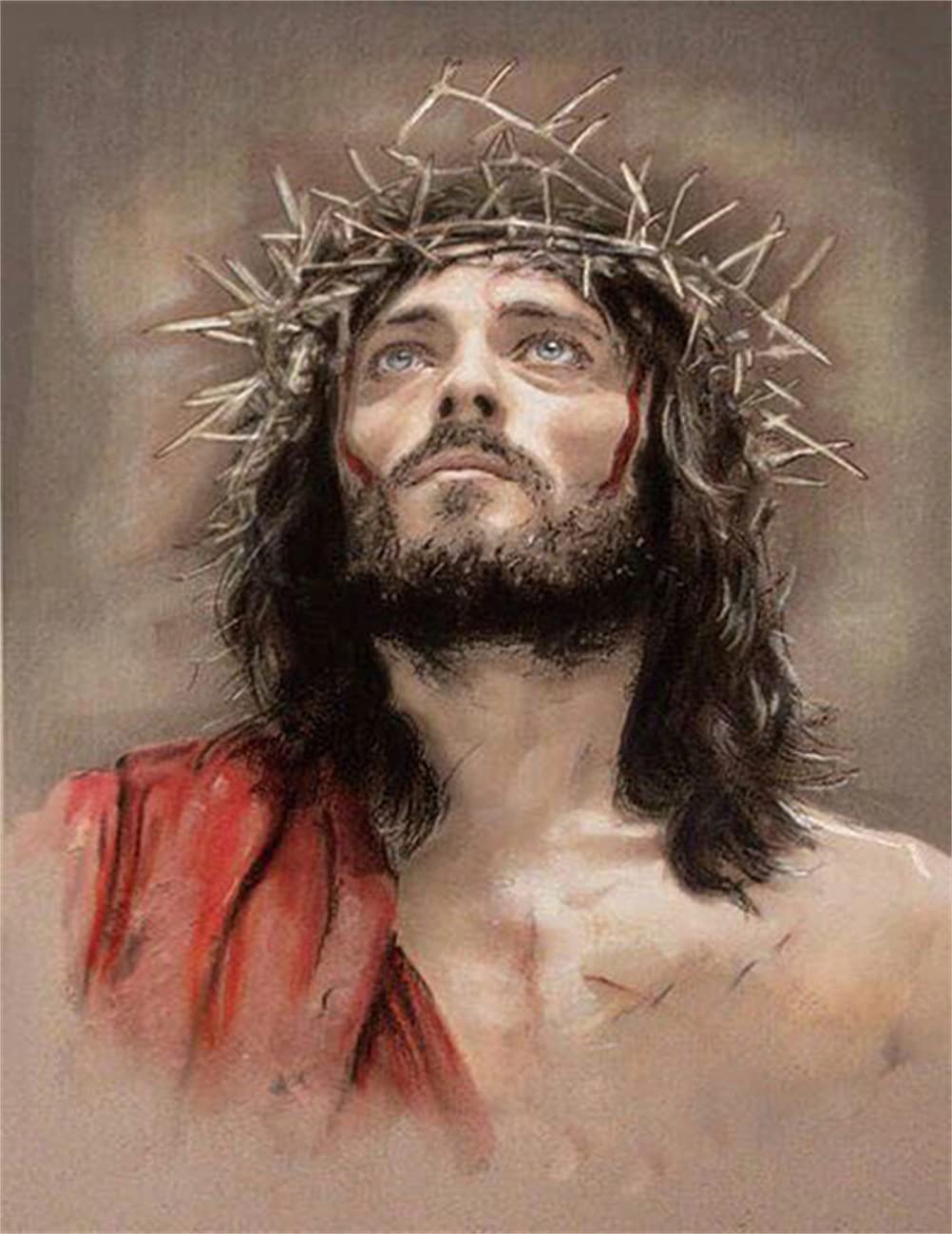 Meecaa Clear 20210507- Diamond Painting Kits With Tools, Jesus Christ Believer Diy 5D Full Drill Cross Stitch Diamond Mosaic Art Crafts 30X40cm (Jesus),
