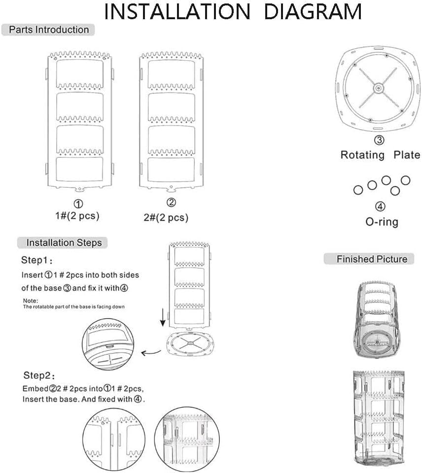 Image of VERAT Rotating Earrings Stand Jewelry Display Organiser /Earrings organiser /Jewellery towers /jewellery stands /earring organizer Container for Home Wardrobe & Cupboard (Transparent)