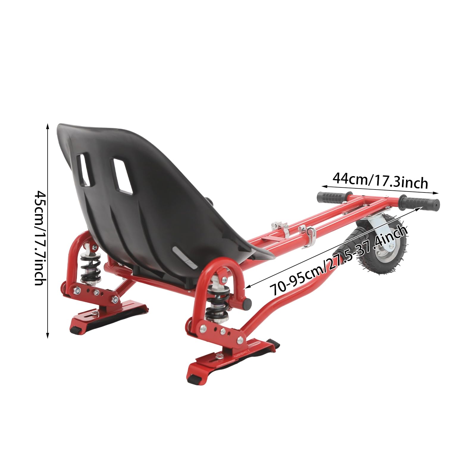 Hoverboard Sitz,Balance Scooter Einstellbarer Sitz für Hoverboard mit Doppelstange & Stoßdämpfer – Ergonomischer Fahrersitz für 6.5-10 Zoll, Rot (Max 100kg, Kinder & Erwachsene)