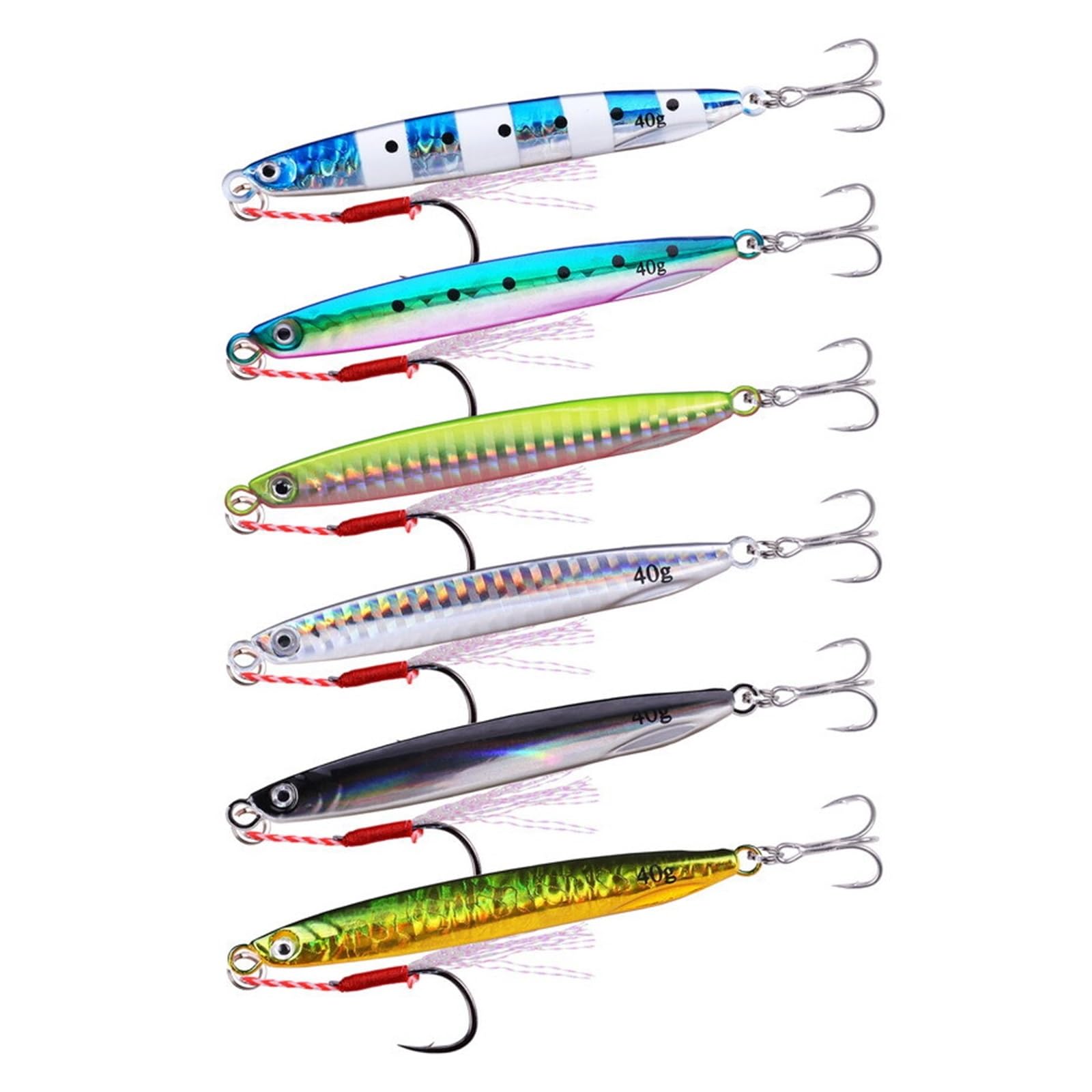 XILILHC 6 Unids/Lote Super Slim Long Metal Casting Jig Señuelos De Pesca 7G 10G 14G 17G 21G 30G 40G Shore Cast Jigging Cuchara Señuelo De Pesca Aparejos
