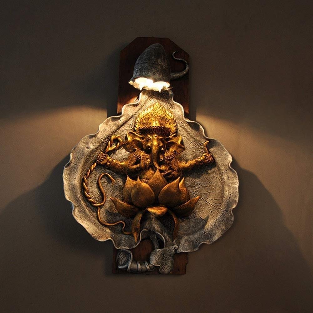 Sconce Wall Light Resin Furniture, Wall Lamp Creative Personality Living Room Wall Lamp Trunk Fortuna Hotel 33 * 47cm Beautiful Wall Lights