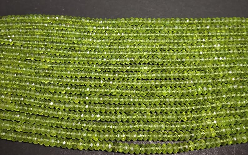Perles en péridot naturel à facettes de qualité joaillerie pour vos créations - 4