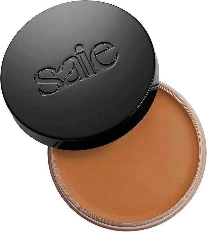 Bronceador en crema Saie Sun Melt - Bronceador facial en bálsamo edificable para esculpir sin esfuerzo - Contorno en crema enriquecido con vitamina C, ingredientes nutritivos para el cuidado de la piel y un acabado natural - Bronce claro (1 oz)