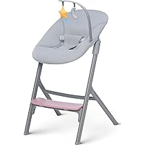 Kinderkraft Seggiolone Pappa LIVY + Sdraietta CALMEE, 4in1, Sedia per tutta Famiglia, dalla Nascita fino 110 kg, Regolazione, Struttura ergonomica, Minimalista Design, Rosa