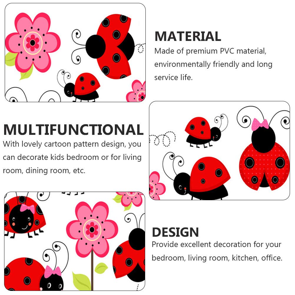 3 Pezzi Bambini Coccinella Murale Angolo Pvc Camera Da Letto Per Bambini Floreale Frigorifero Parete Animale Autoadesivo Modello Coccinella Camera Da Letto Vinile