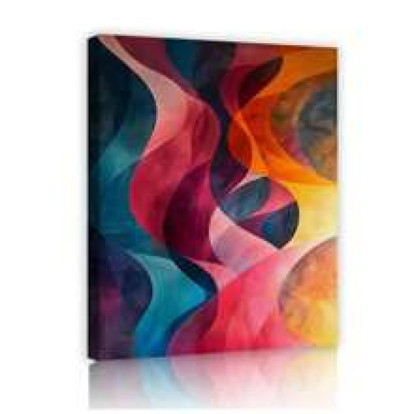 Peinture sur toile décoration murale moderne ruban coloré encadré 80x120cm - 5