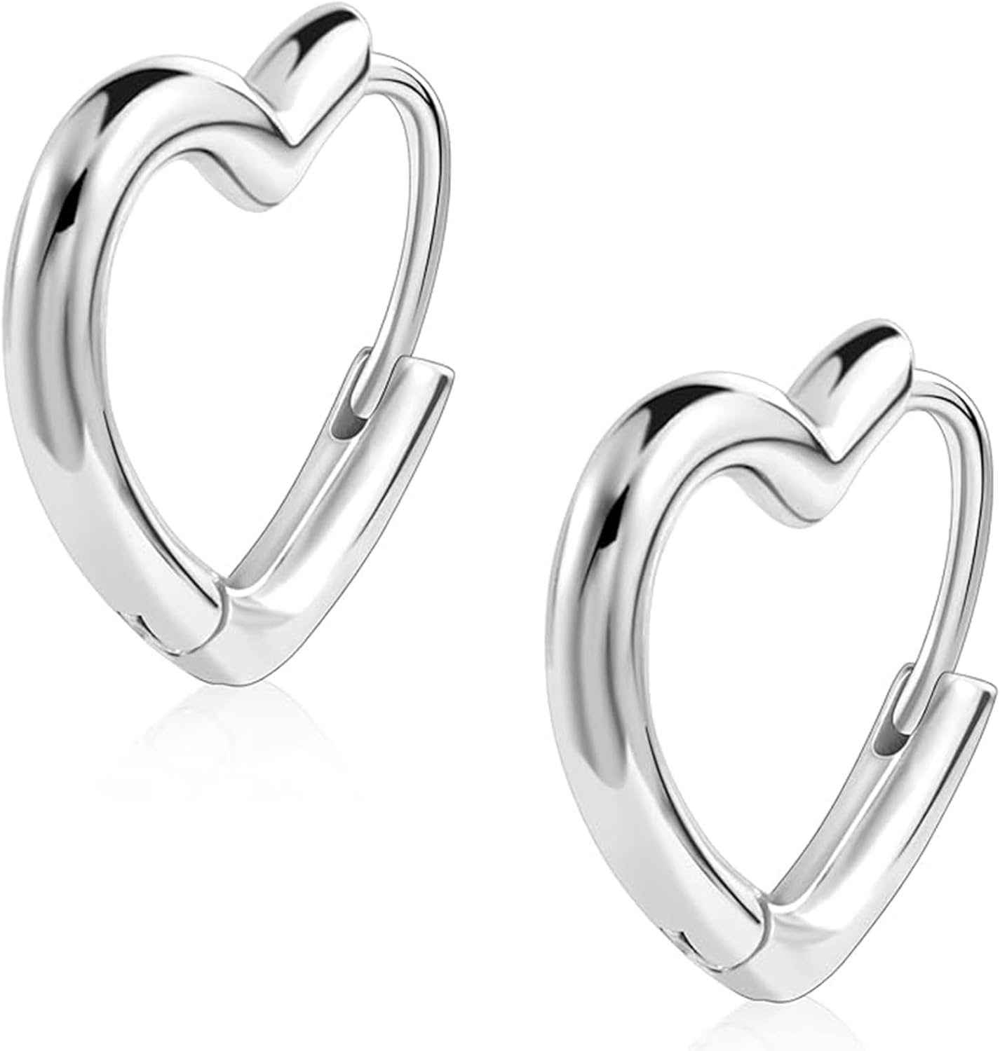 925 Sterling Silver Small Heart Hoop Earrings for Women Teen Girls Minimalist Hoop Trendy Earrings Cute Sweet Love Heart Earrings