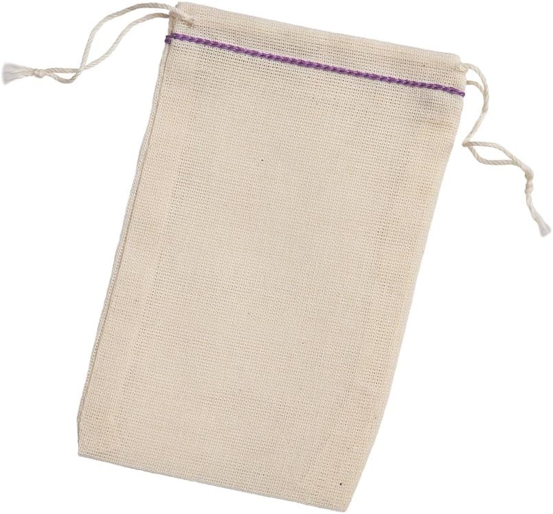 Cotton Muslin Bags 50 Count (3 x 5 inches) (7 x 12 cm) Lavender Hem Natural Double Drawstring, Made with 100% Cotton in The USA by Celestial Gifts