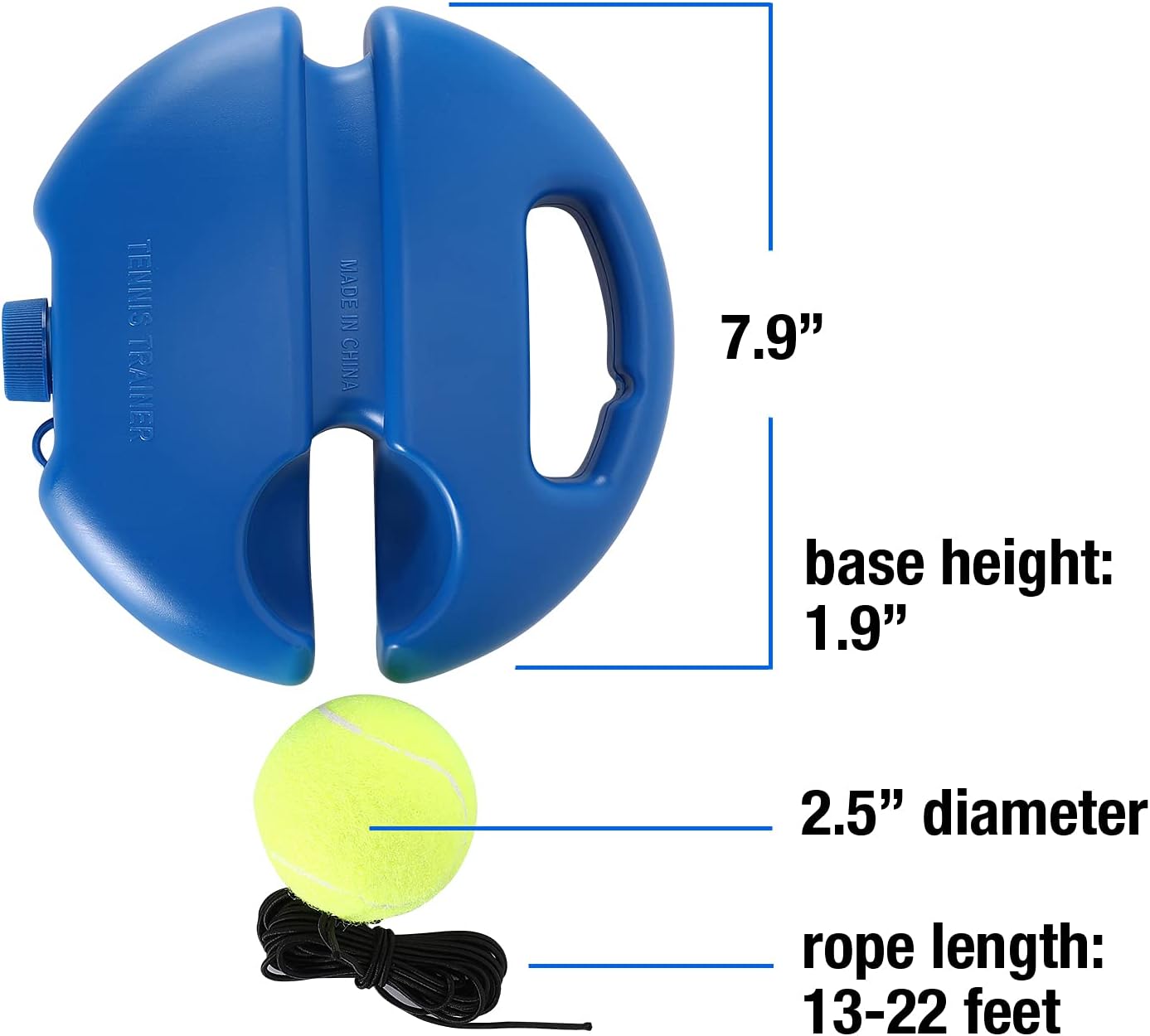 Tennis Trainer Ball Rebounder, Solo Training Equipment (1 Rebound Base, 2 Rope + 2 Balls) : Sports & Outdoors