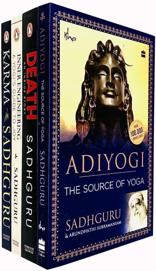 Sadhguru Collection 4 Books Set (Adiyogi The Source of Yoga, Death, Inner Engineering, [Hardcover] Karma)
