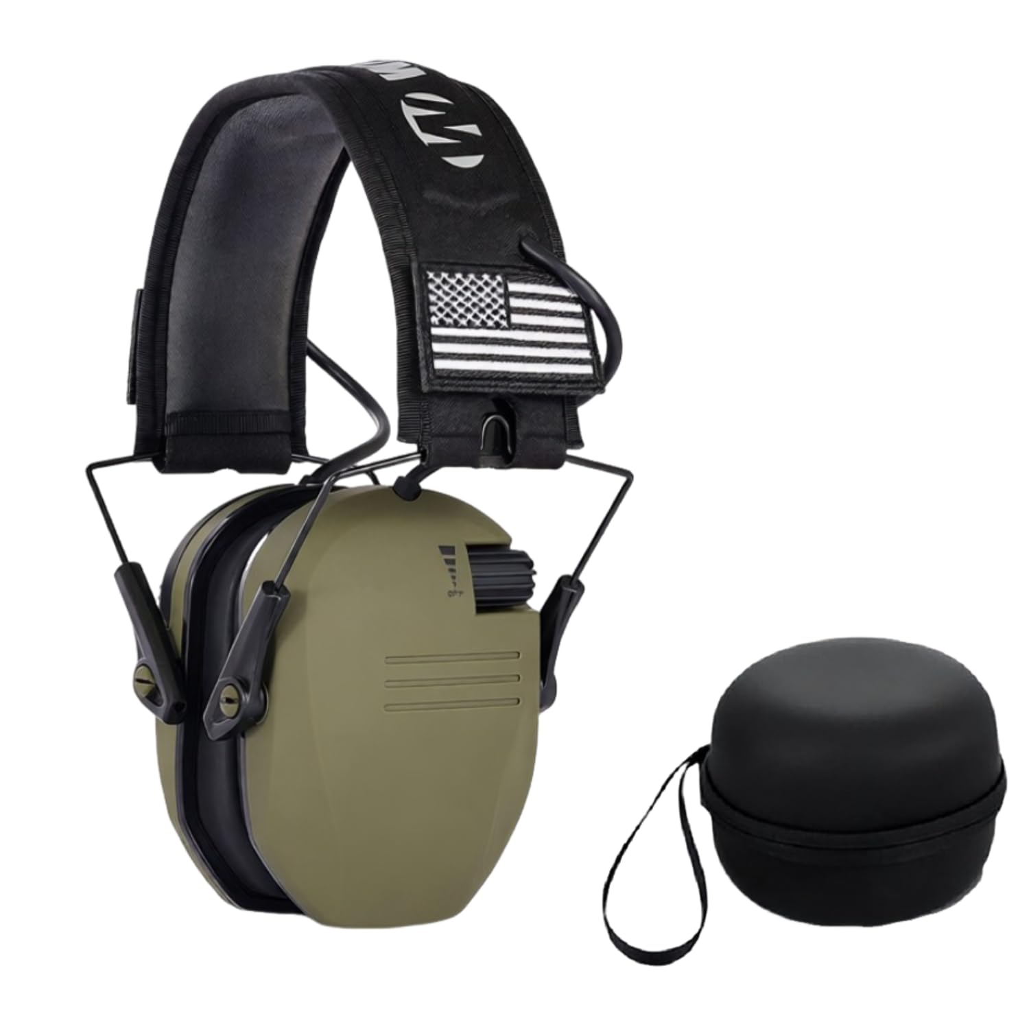 Casque antibruit actif pour la chasse – Écouteurs électroniques avec réduction du bruit – Casque pliable avec microphones directionnels – Arceau réglable – Prise externe
