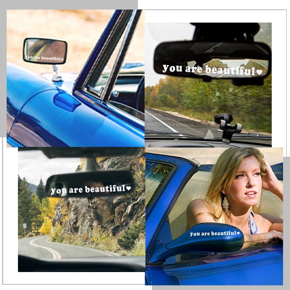 Adesivi Per Specchietto 'You Are Beautiful' - 6 Fogli Impermeabili Per Auto E Bagno - Foto 6