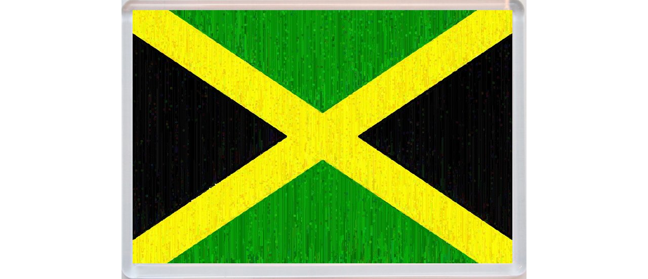 Baked Bean Store Multicolor Jamaica/Jamaican - 'Rustic Style' National Country Flag - Jumbo Fridge Magnet