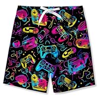 Belovecol Badeshorts für Jungen mit Spiel-Aufdruck und elastischem Bund schnelltrocknende Badebekleidung für Jungen Geschenke für Jungen Größe 11–12
