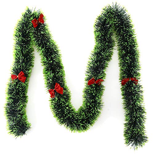Inhoom Artificial Christmas Garlands House Holiday Party Decor Christmas Tree Decoration With 6 Bow Ties, 6.6Ft, Dark Green, Set Of 2 #TOP26