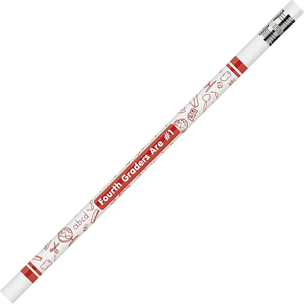 J.R. Moon Pencil JRM7864B 4th Graders are #1 Pencils, 0.5" Height, 2.1" Wide, 7.4" Length (12 Count)