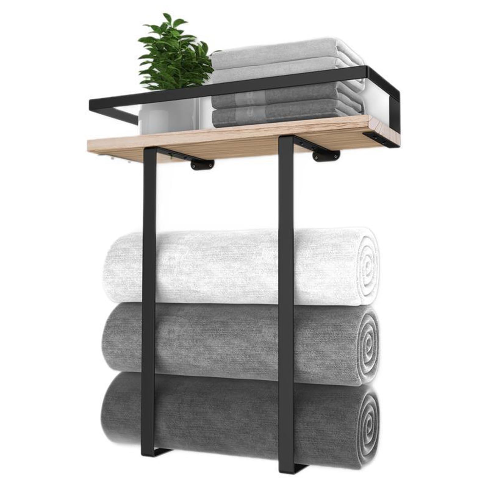 Nucelit Practical Shower Organizers with Sturdy Shelf and Hook Rustproof Construction Portable for Apartment Bathrooms Towel Rack for Small Space